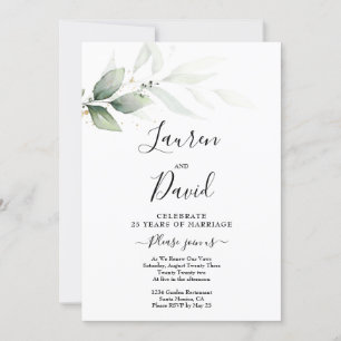 Vow Renewal greenery Invitation Kaart