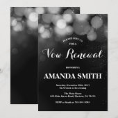 Vow Renewal Invitation Card Silver Glitter Kaart (Voorkant / Achterkant)