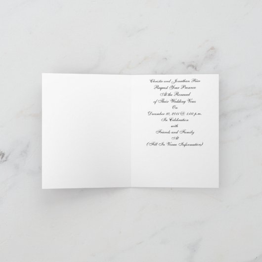Vow Renewal Invitation Kaart (Binnen)