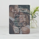 Vow Renewal QR RSVP 2 Photo Overlay Sequel Weddens Kaart (Staand voorkant)