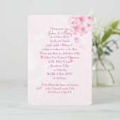 Vow Renewal roze cherry blossom nodig Kaart (Staand voorkant)