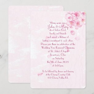 Vow Renewal roze cherry blossom nodig Kaart