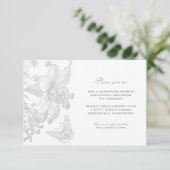 Vow Renewal Silver 25th Jubileum Reception Kaart (Staand voorkant)