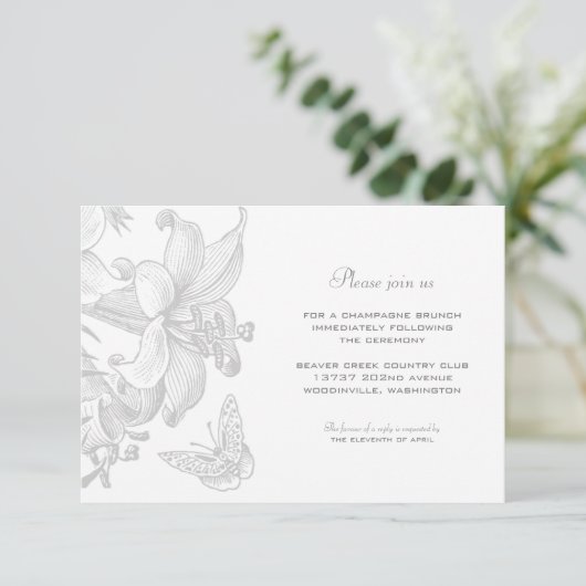 Vow Renewal Silver 25th Jubileum Reception Kaart (Staand voorkant)