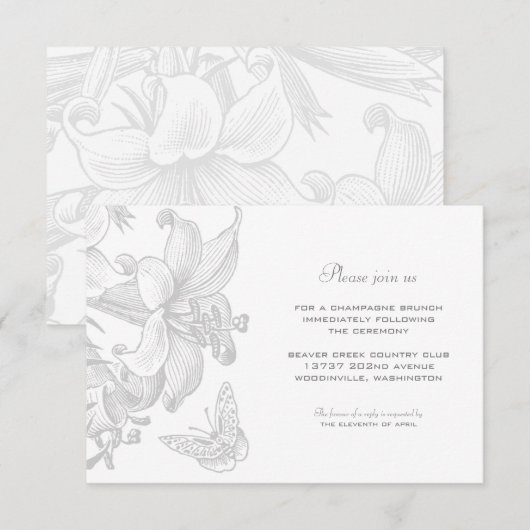 Vow Renewal Silver 25th Jubileum Reception Kaart (Voorkant / Achterkant)