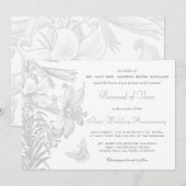 Vow Renewal Silver 25th Wedding Jubileum Kaart (Voorkant / Achterkant)