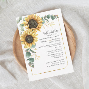 Vow Renewal Sunflower Eucalyptus Greenery Script Kaart