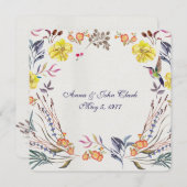 Vow Renewal waterverf florale grens Kaart (Voorkant / Achterkant)