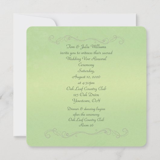 Vow Renewal Wedding dew druppels Kaart (Achterkant)