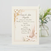 Vow Renewal Wedding Floral Lijst Kaart (Staand voorkant)