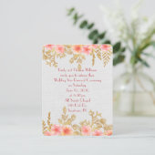 Vow Renewalroze florale en goudbladgrens Kaart (Staand voorkant)