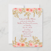 Vow Renewalroze florale en goudbladgrens Kaart (Voorkant)