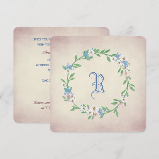 vow-verlenging waterverf met maaltijd en lily kaart (Voorkant / Achterkant)