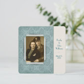 vow vernieuwing  glitter damask foto lijst kaart (Staand voorkant)