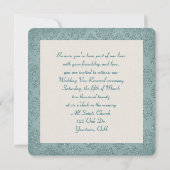 vow vernieuwing  glitter damask foto lijst kaart (Achterkant)