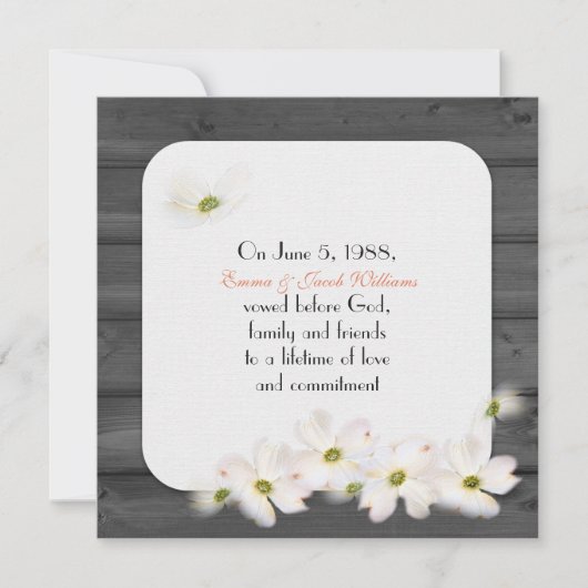 vow vernieuwing - zwart hout met zachte bloemetjes kaart (Voorkant)