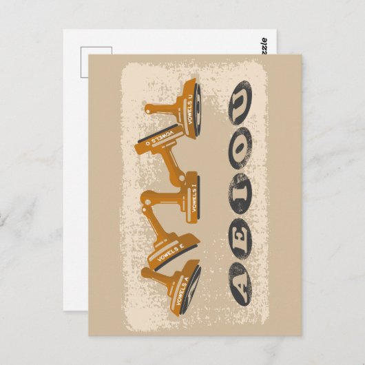 Vowels AEIOU Engelse taal Briefkaart (Voorkant / Achterkant)