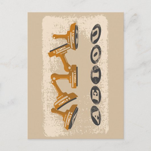 Vowels AEIOU Engelse taal Briefkaart (Voorkant)