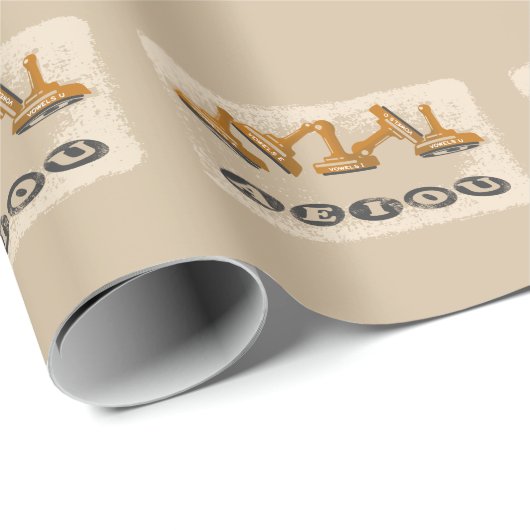 Vowels AEIOU Engelse taal Cadeaupapier (Rol Hoek)