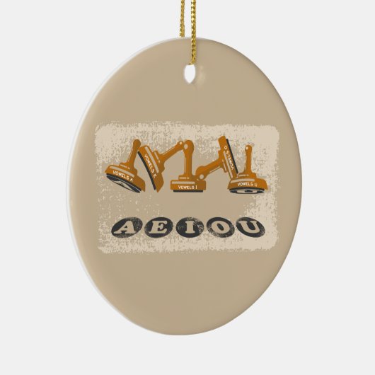 Vowels AEIOU Engelse taal Keramisch Ornament (Rechts)