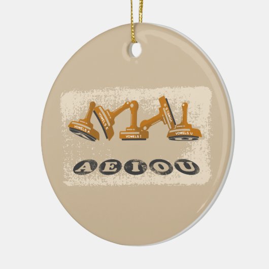 Vowels AEIOU Engelse taal Keramisch Ornament (Links)