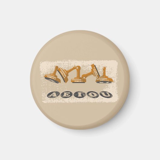 Vowels AEIOU Engelse taal Magneet (Voorkant)