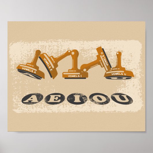 Vowels AEIOU Engelse taal Poster (Voorkant)