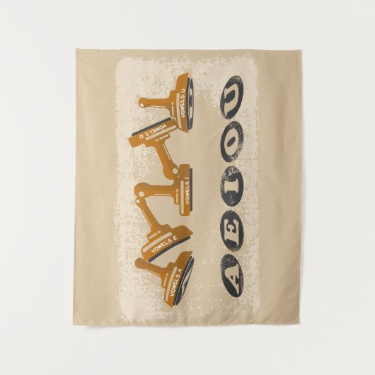 Vowels AEIOU Engelse taal Wandkleed (Voorkant)