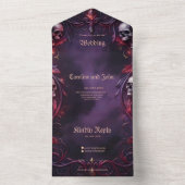 Vows Beyond the Veil – Gothic Wedding Art  All In One Uitnodiging (Binnen)