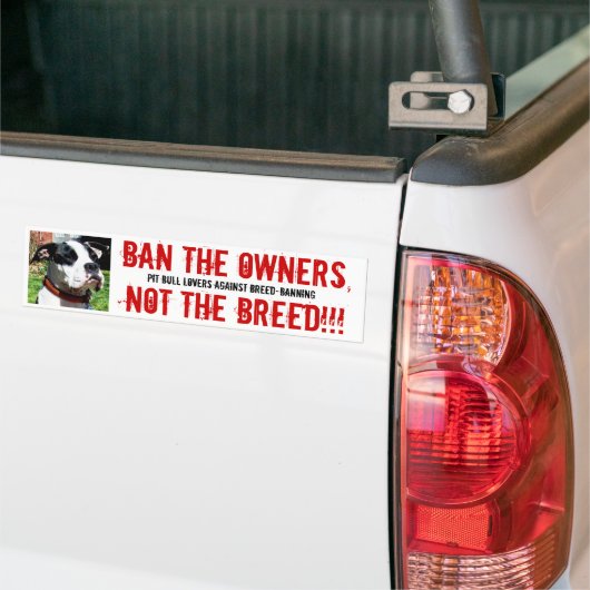 vox1, VERBOD DE EIGENAARS, NIET DE BREED!!!, PIT B Bumpersticker (Op Truck)