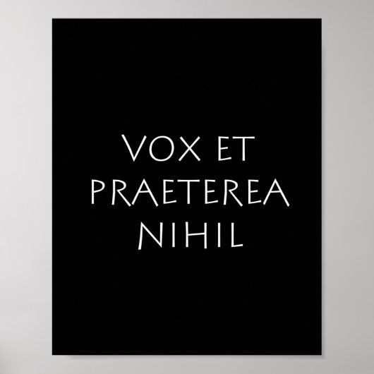 Vox et praeterea nihil poster (Voorkant)