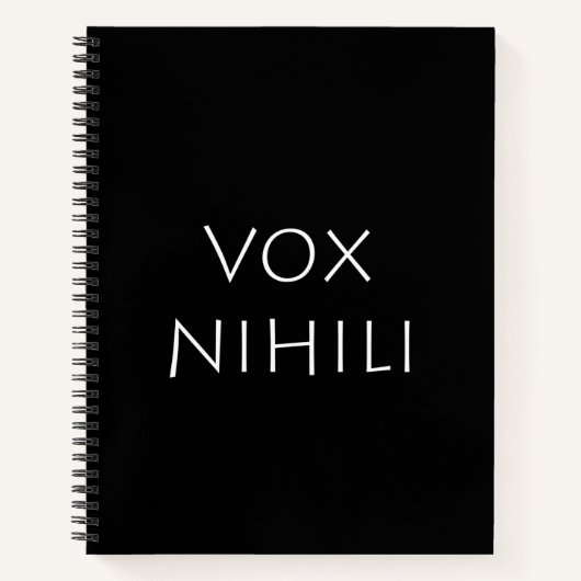 Vox nihili notitieboek (Voorkant)
