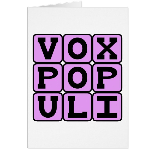 Vox Populi, Stem van de Gewone Man Latijnse uitdru (Voorkant)