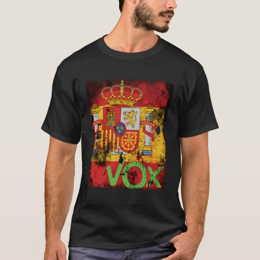 Vox Spanje La Espana Viva Verkiezingen Bandera Vla T-shirt (Voorkant)
