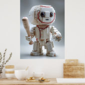 Voxel baseball mascot character poster (Keuken)
