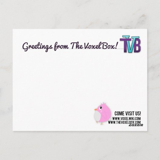 VoxelPostcard: Het Atlantis Resourt Briefkaart (Achterkant)