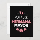 Voy a ser hermana mayor briefkaart (Voorkant / Achterkant)