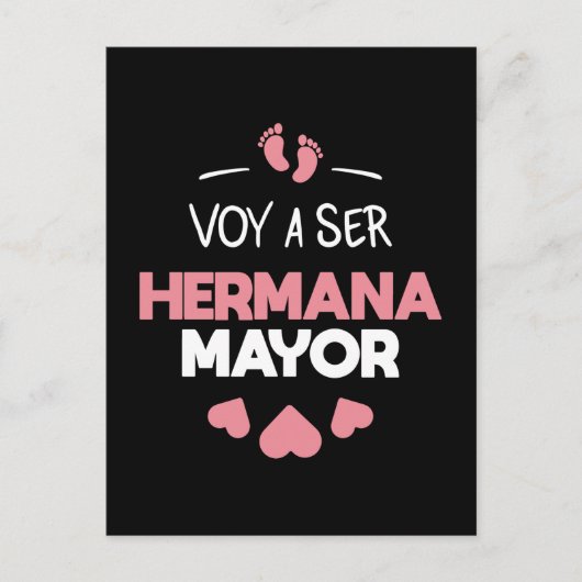 Voy a ser hermana mayor briefkaart (Voorkant)