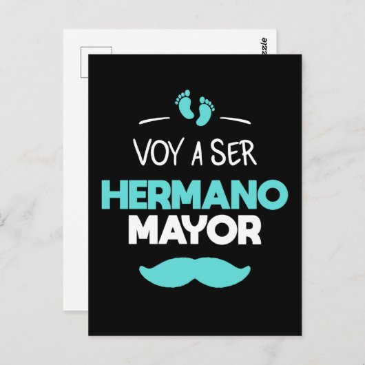 Voy a ser hermano mayor briefkaart (Voorkant / Achterkant)