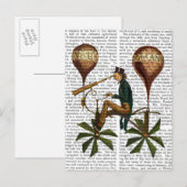 Voyage A La Lune Hot Air-ballon Briefkaart (Voorkant / Achterkant)