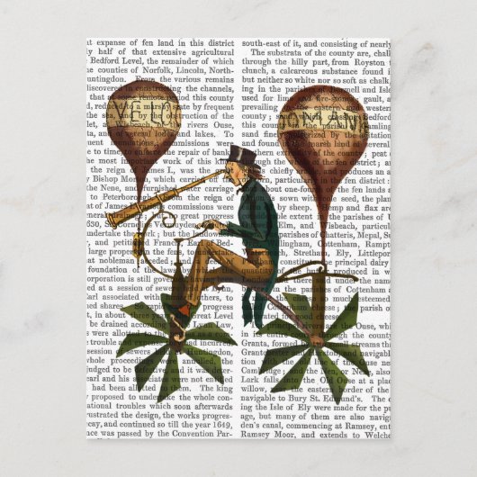 Voyage A La Lune Hot Air-ballon Briefkaart (Voorkant)