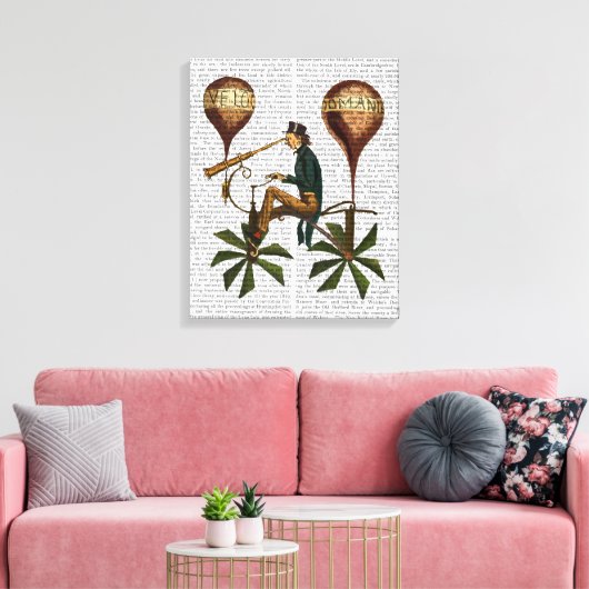 Voyage A La Lune Hot Air-ballon Canvas Afdruk (Insitu (Woonkamer))