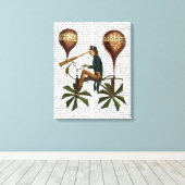 Voyage A La Lune Hot Air-ballon Canvas Afdruk (Insitu (Houten vloer))