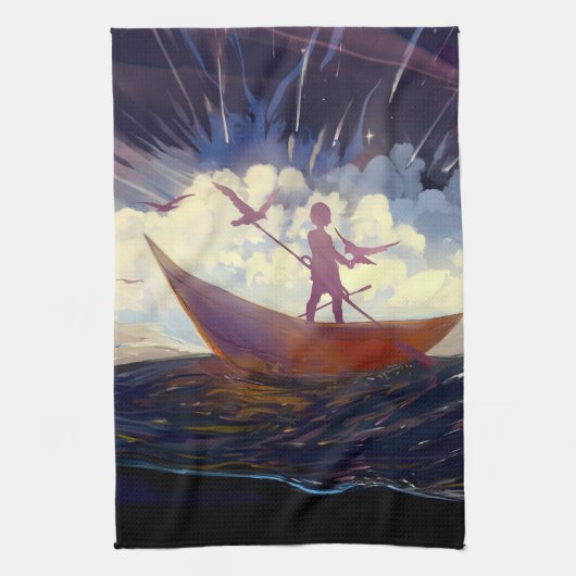 “Voyage Through the Storm” Kitchen Towels Theedoek (Verticaal)