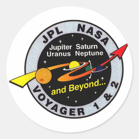 Voyager 1 & 2 ronde sticker (Voorkant)