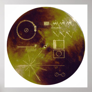 Voyager 1 en 2 Golden Record Klinkingen van de Aar Poster