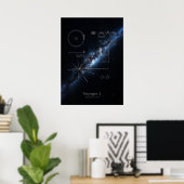 Voyager 1 plaque & Milky Way galaxy panorama Poster (Thuiskantoor)