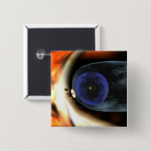 Voyager 2 ruimtevaartuig vierkante button 5,1 cm (Voorkant /achterkant)