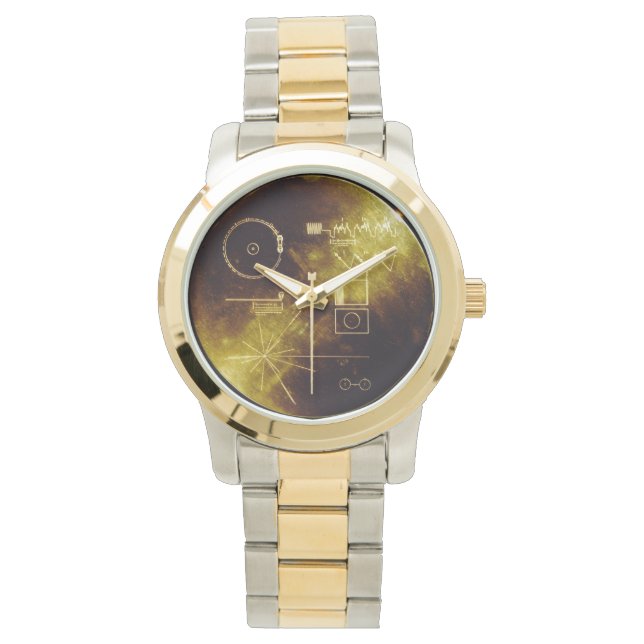 Voyager Golden Record polshorloge Horloge (Voorkant)