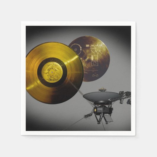 Voyager Spacecraft en Golden Record Servetten (Voorkant)